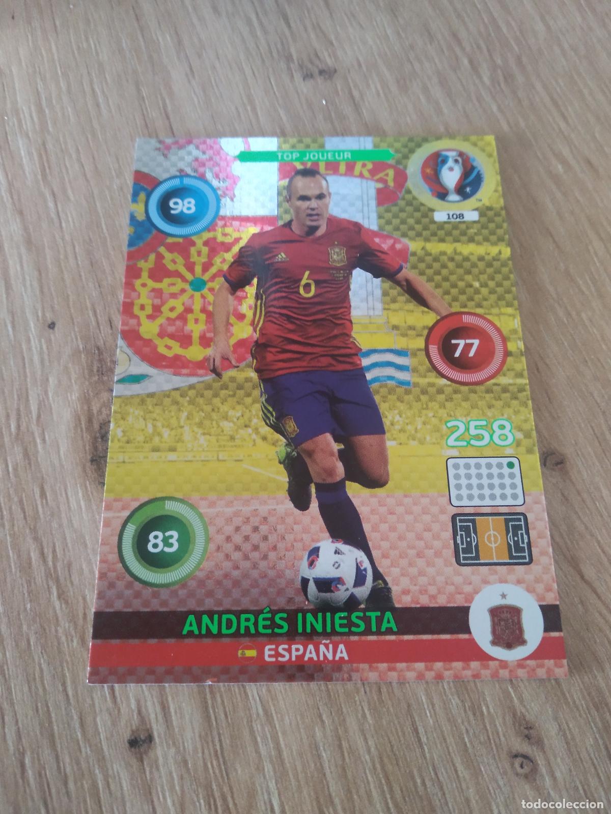 Cromos de F&uacute;tbol: 108 INIESTA ESPA&Ntilde;A CROMO FUTBOL PANINI EURO 2016 EUROCOPA ADRENALYN