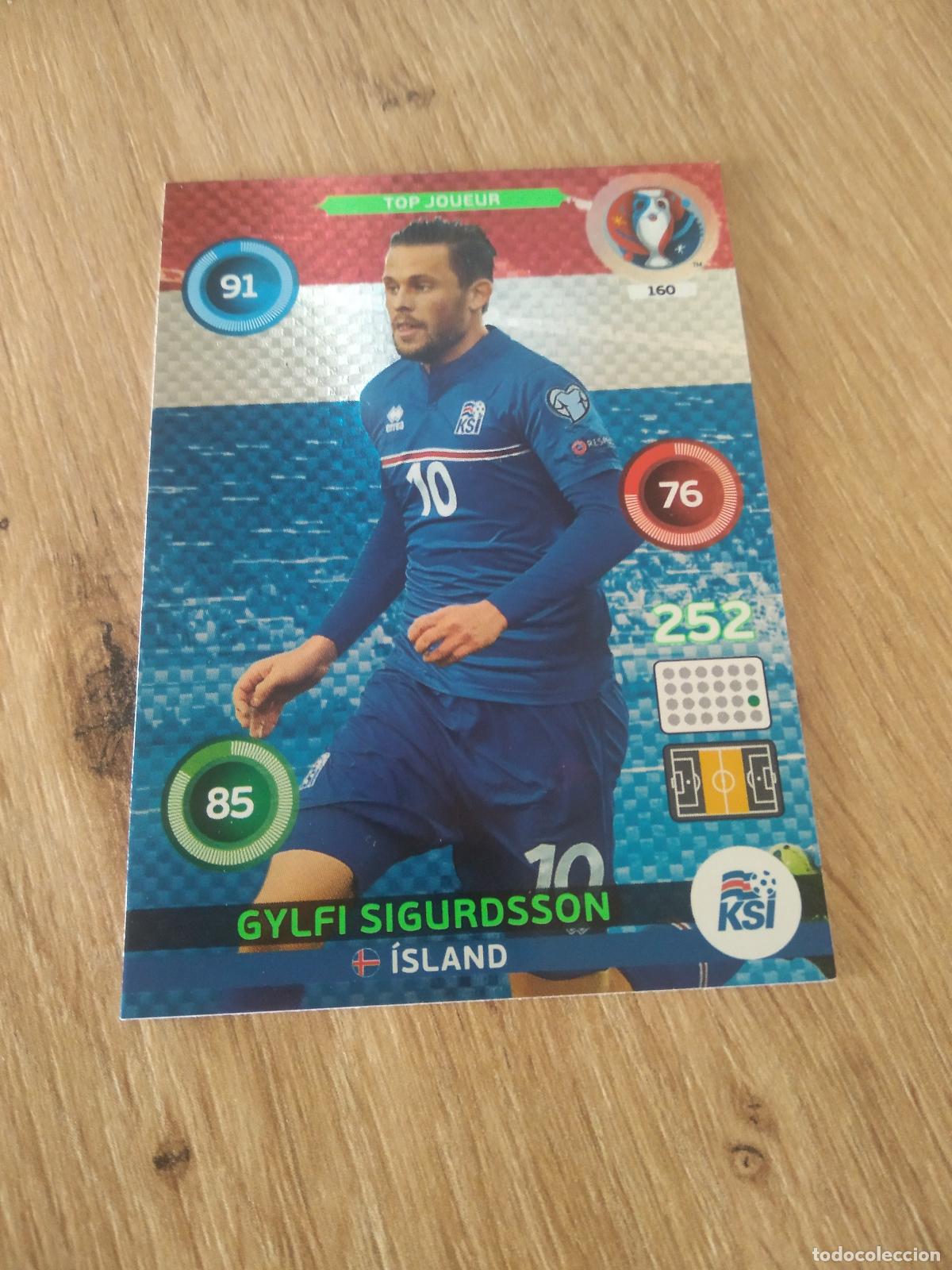 Cartes &agrave; collectionner de Football: 160 SIGURDSSON ISLANDIA CROMO FUTBOL PANINI EURO 2016 EUROCOPA ADRENALYN