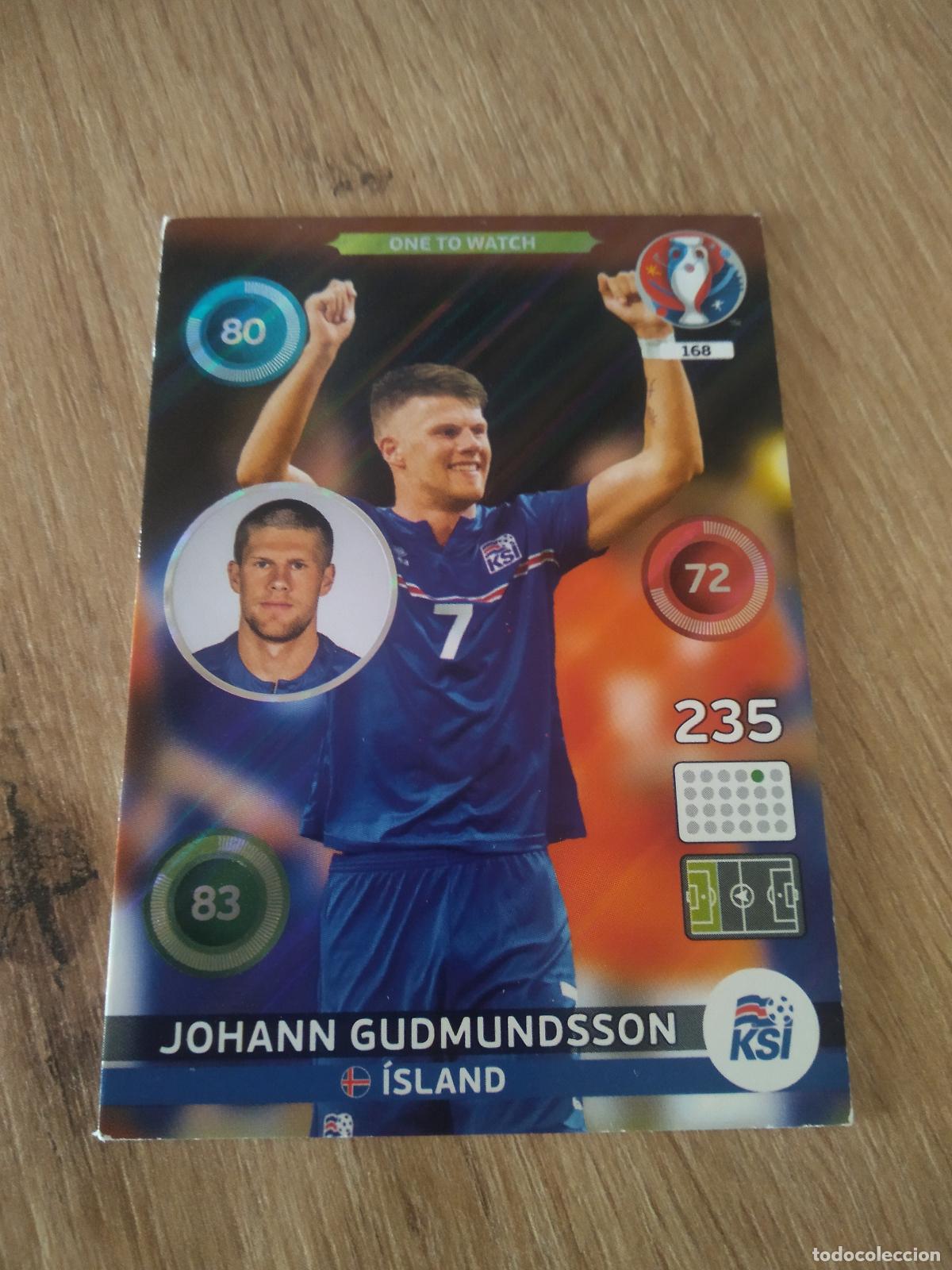 Cromos de F&uacute;tbol: 168 GUDMUNDSSON ISLANDIA CROMO FUTBOL PANINI EURO 2016 EUROCOPA ADRENALYN