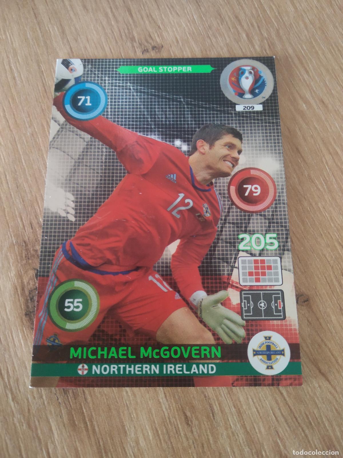 Football Stickers: 209 MICHAEL MCGOVERN IRLANDA DEL NORTE CROMO FUTBOL PANINI EURO 2016 EUROCOPA ADRENALYN