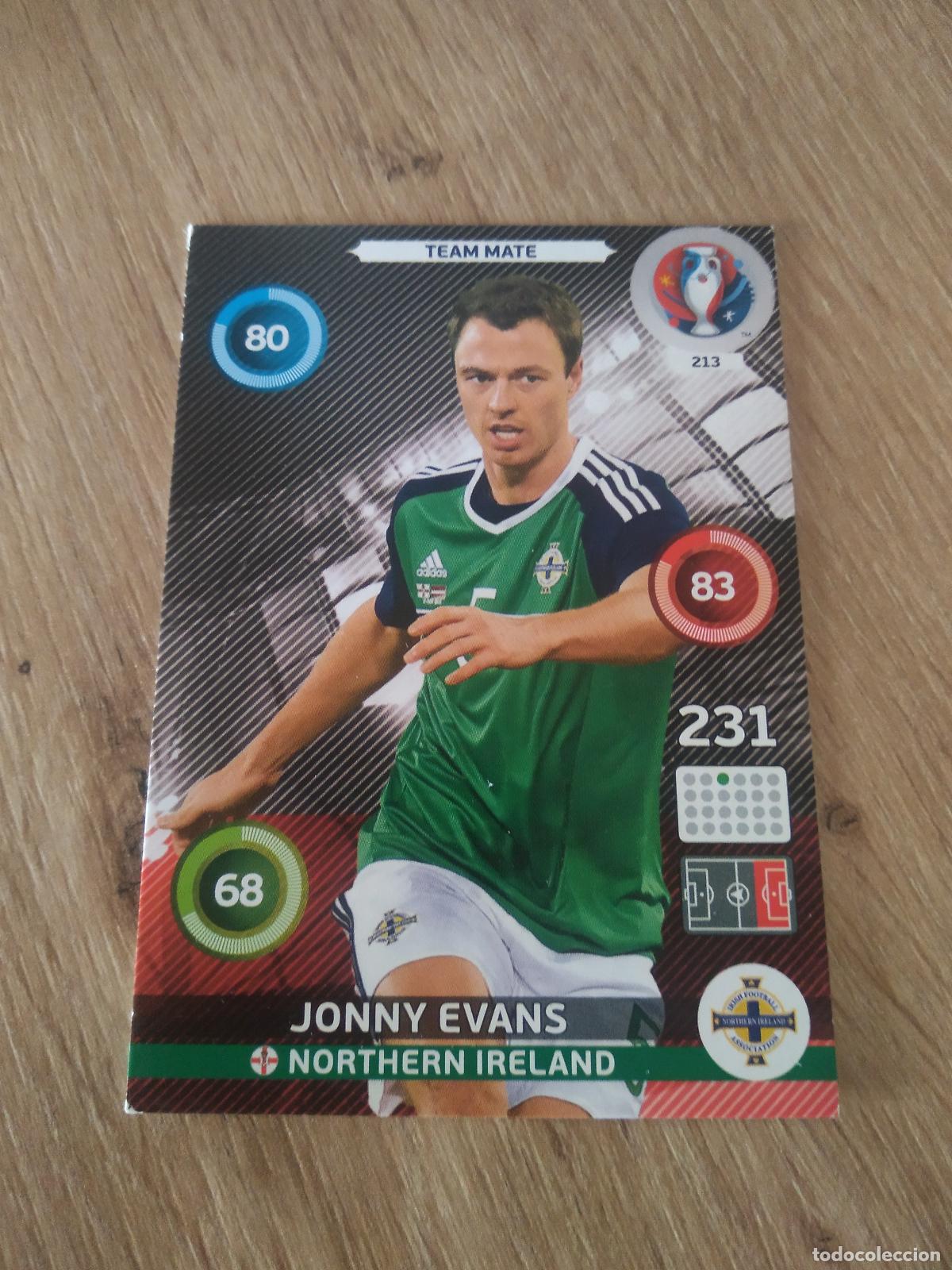 Cromos de F&uacute;tbol: 213 JONNY EVANS IRLANDA DEL NORTE CROMO FUTBOL PANINI EURO 2016 EUROCOPA ADRENALYN