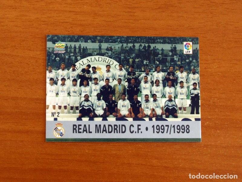 Cromos de F&uacute;tbol: Real Madrid - N&ordm; 2 Plantilla - Mundicromo ficha de la Liga 1997-1998, 97-98