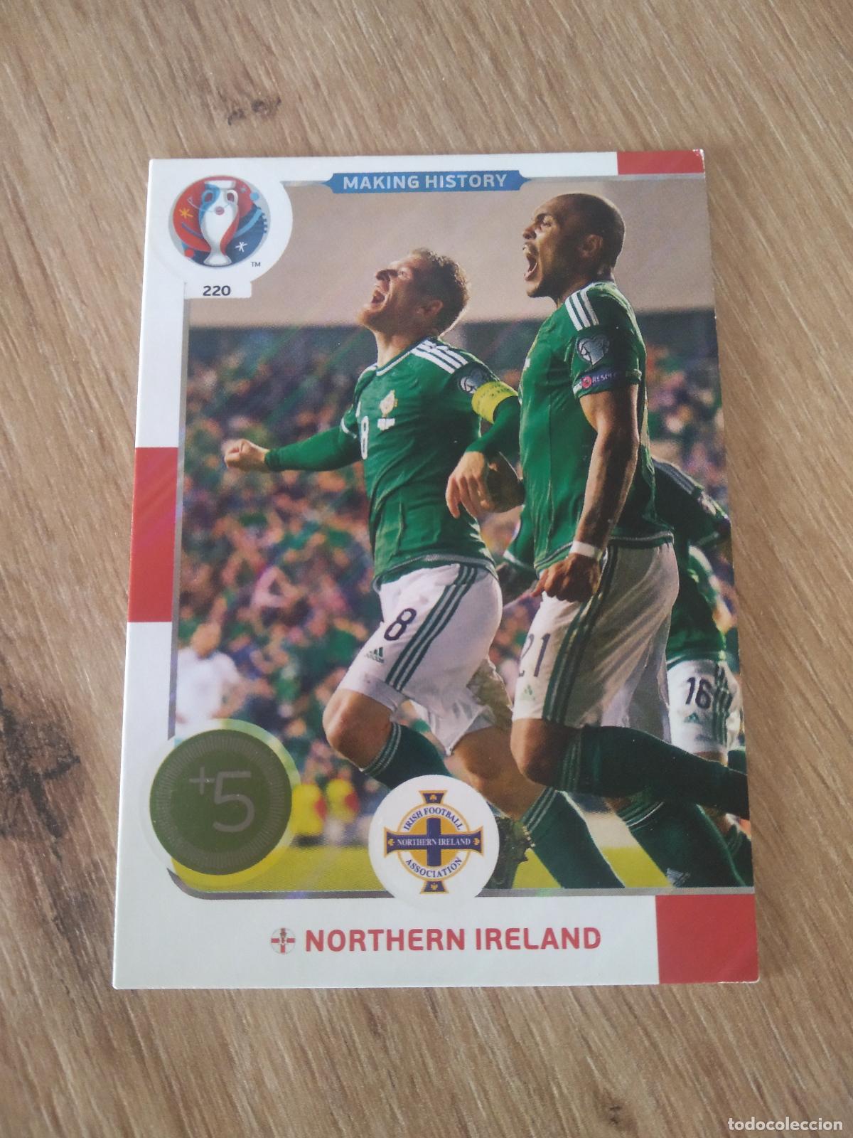 Cromos de F&uacute;tbol: 220 EQUIPO PLANTILLA IRLANDA DEL NORTE CROMO FUTBOL PANINI EURO 2016 EUROCOPA ADRENALYN