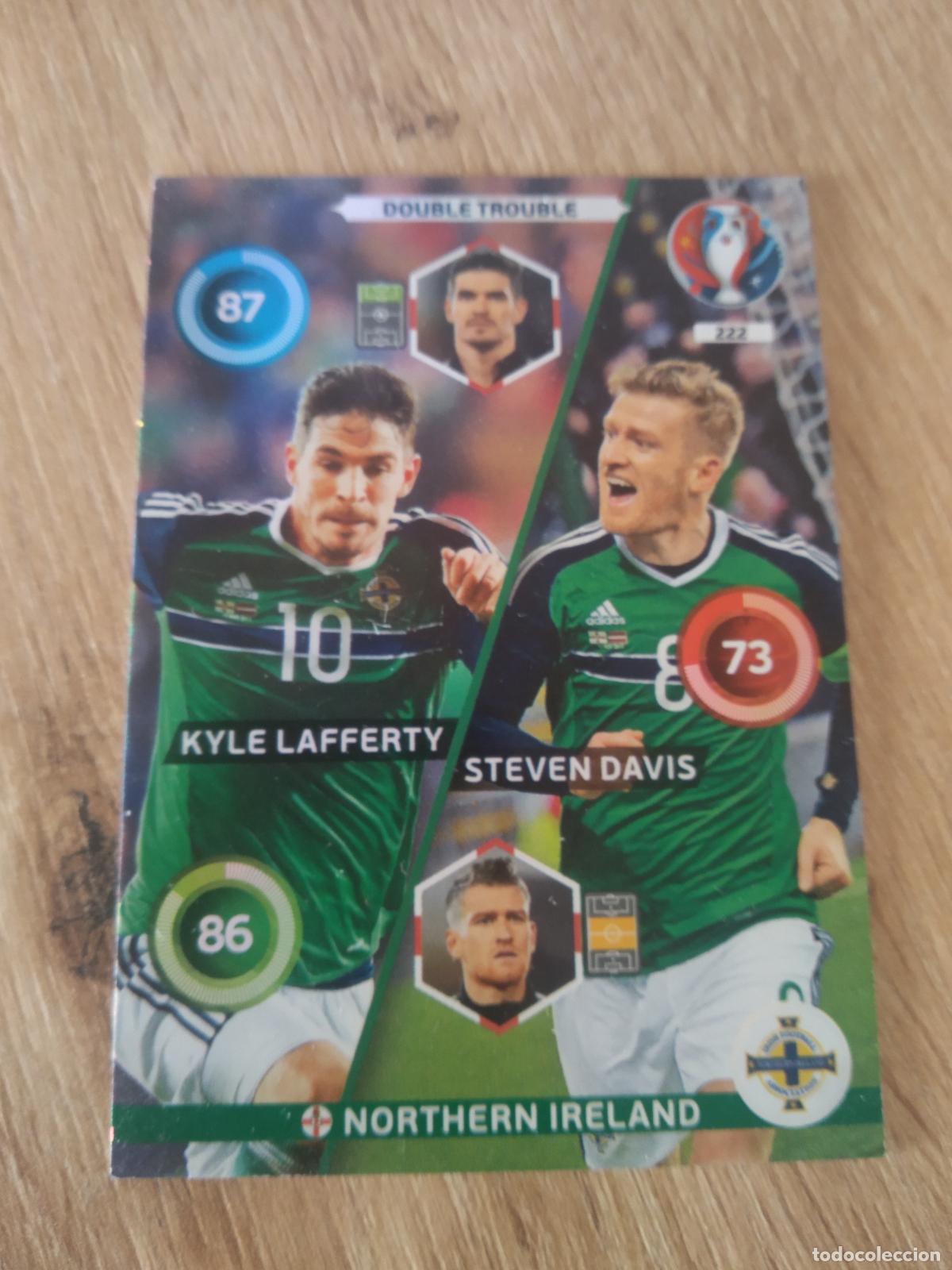 Cromos de F&uacute;tbol: 222 KYLE LAFFERTY STEVEN DAVIS IRLANDA DEL NORTE CROMO FUTBOL PANINI EURO 2016 EUROCOPA ADRENALYN