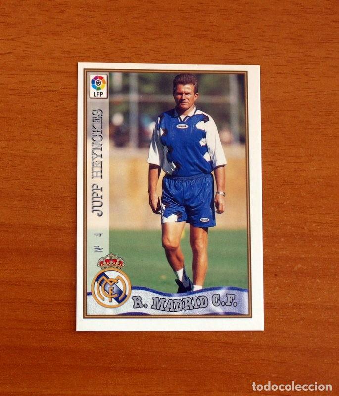 Cromos de F&uacute;tbol: Real Madrid - N&ordm; 4 Jupp Heynckes Entrenador - Mundicromo ficha de la Liga 1997-1998, 97-98