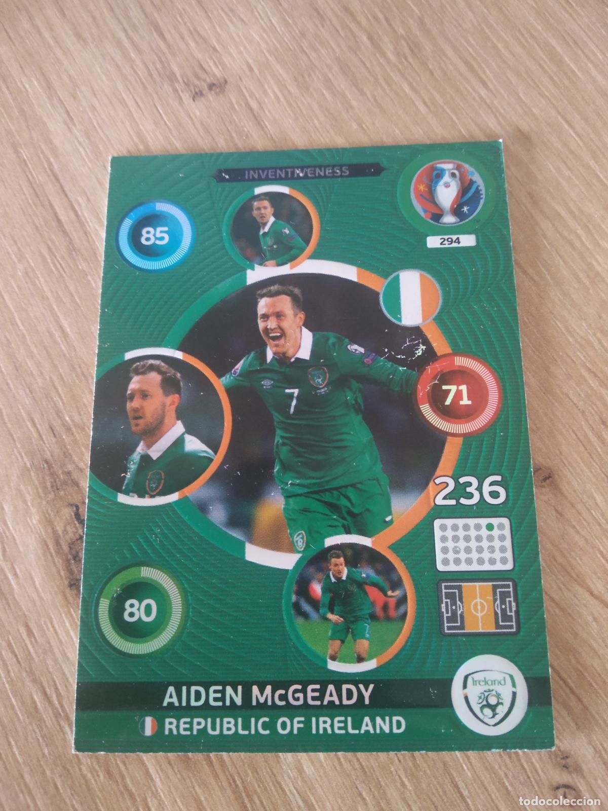 Figurine di Calcio: 294 AIDEN MCGEADY IRLANDA CROMO FUTBOL PANINI EURO 2016 EUROCOPA ADRENALYN