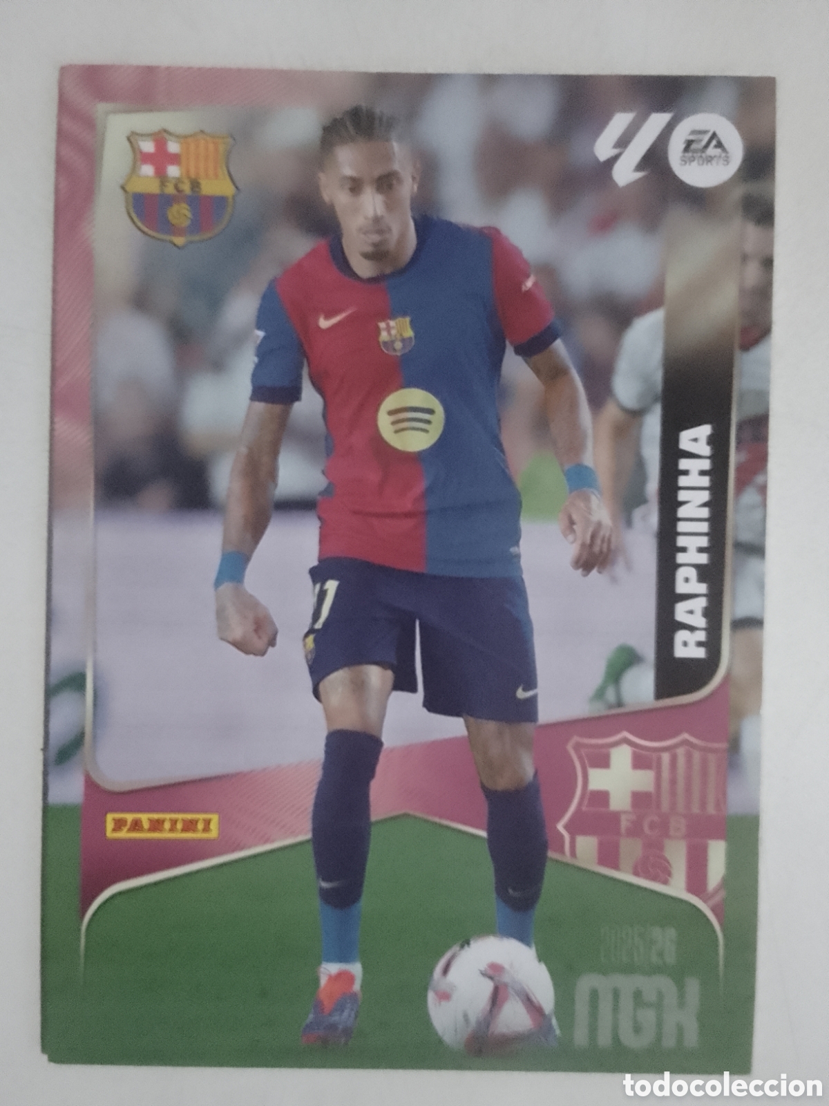Cromos de F&uacute;tbol: Megacracks 2025/26 n&deg; 90 Raphinha &bull; Barcelona.
