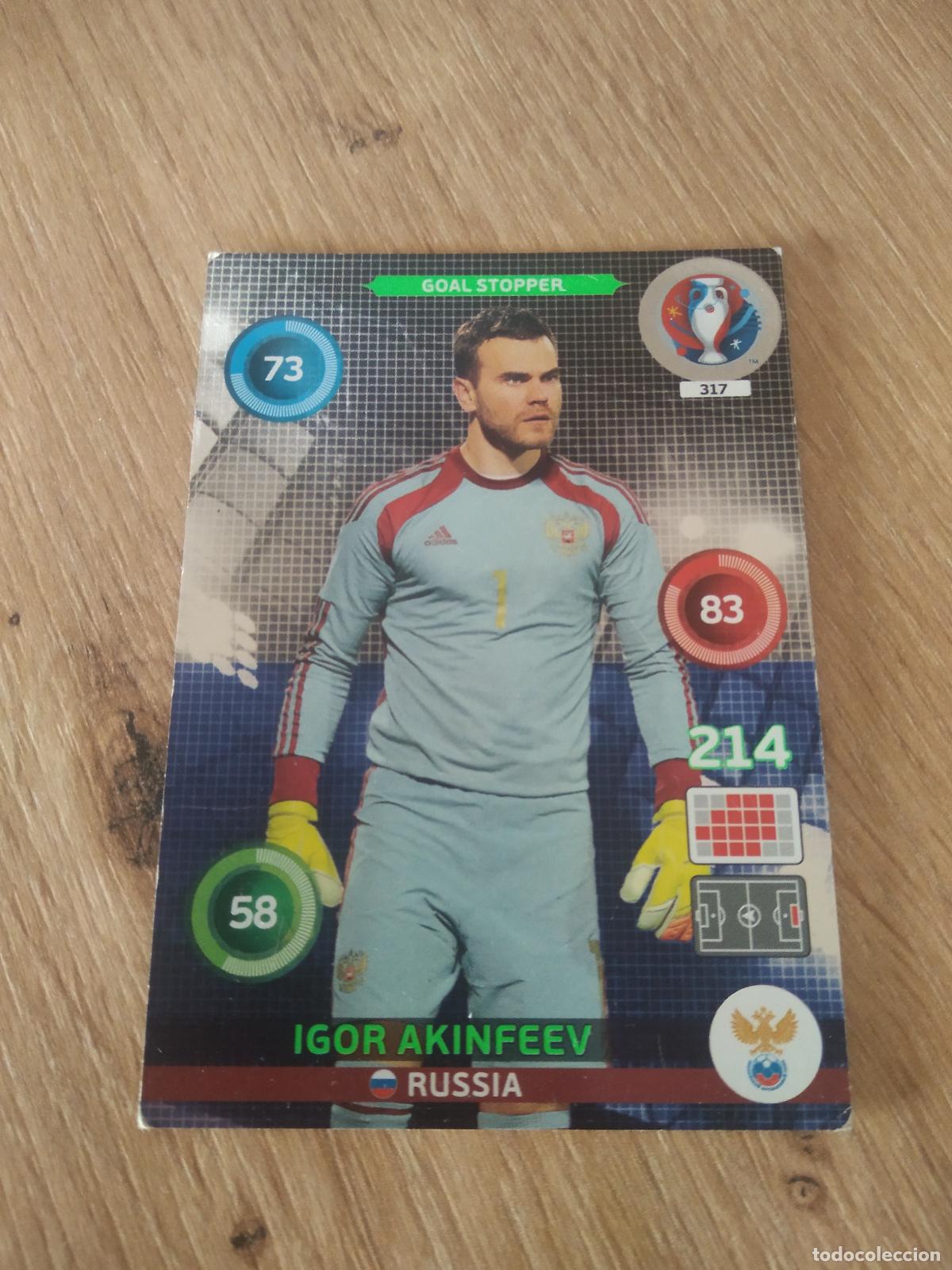 Cromos de F&uacute;tbol: 317 IGOR AKINFEEV RUSIA CROMO FUTBOL PANINI EURO 2016 EUROCOPA ADRENALYN