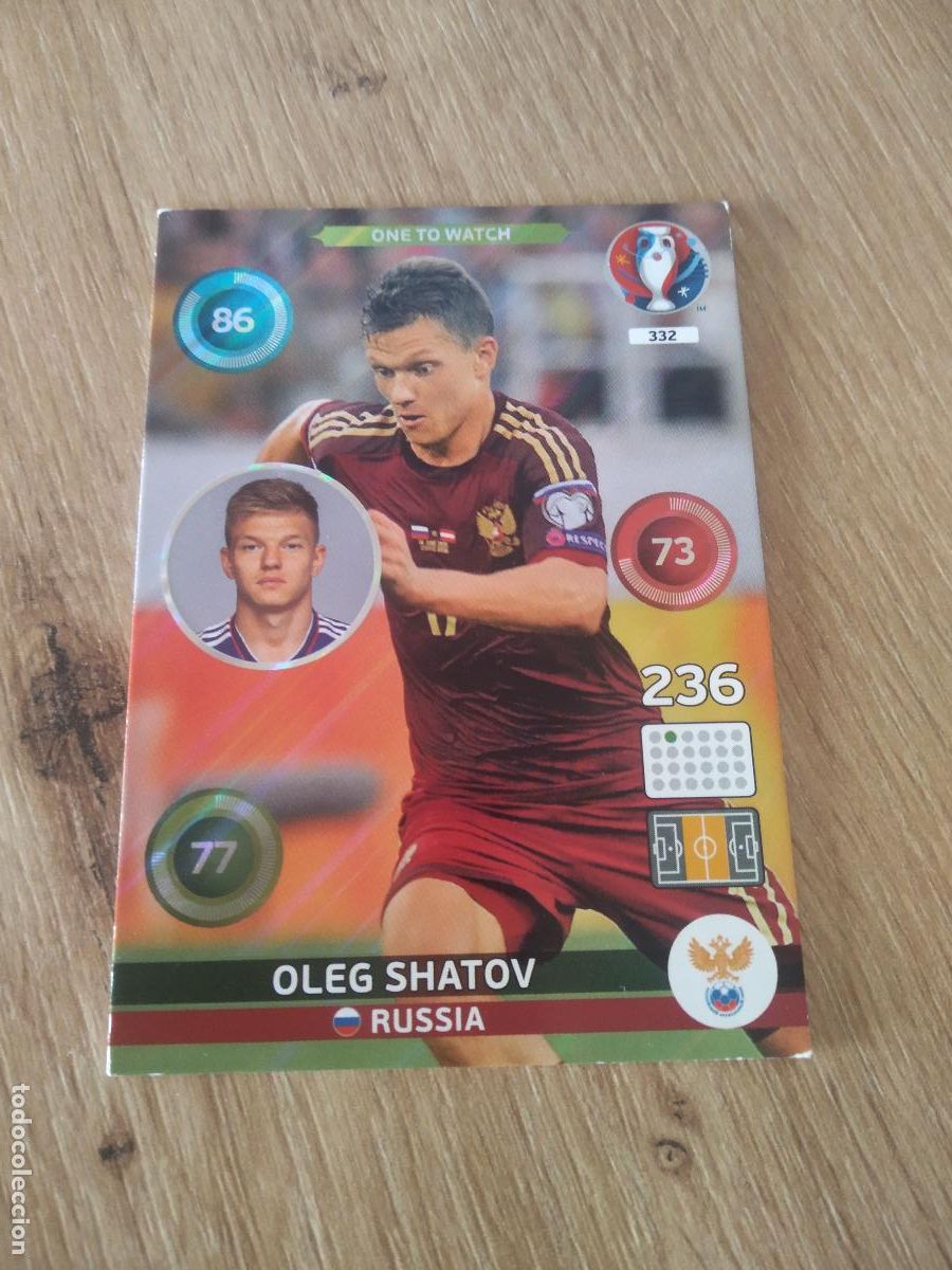 Cromos de F&uacute;tbol: 332 OLEG SHATOV RUSIA CROMO FUTBOL PANINI EURO 2016 EUROCOPA ADRENALYN