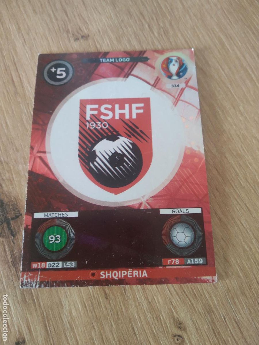 Cromos de F&uacute;tbol: 334 ESCUDO LOGO ALBANIA CROMO FUTBOL PANINI EURO 2016 EUROCOPA ADRENALYN