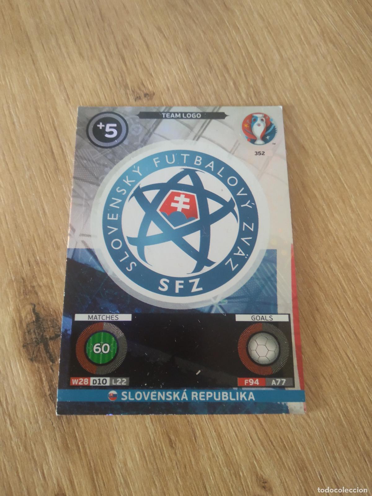 Cromos de F&uacute;tbol: 352 ESCUDO LOGO ESLOVAQUIA CROMO FUTBOL PANINI EURO 2016 EUROCOPA ADRENALYN