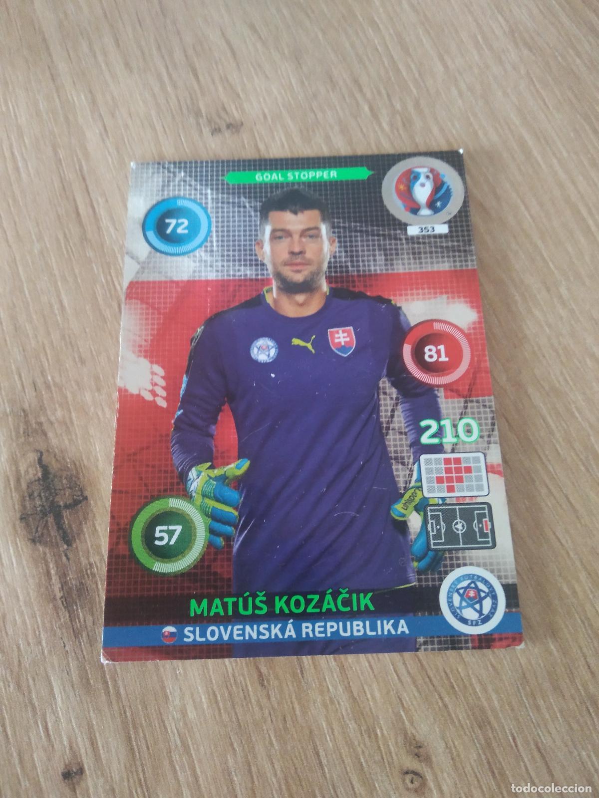 Cromos de F&uacute;tbol: 353 MATUS KOZACIK ESLOVAQUIA CROMO FUTBOL PANINI EURO 2016 EUROCOPA ADRENALYN