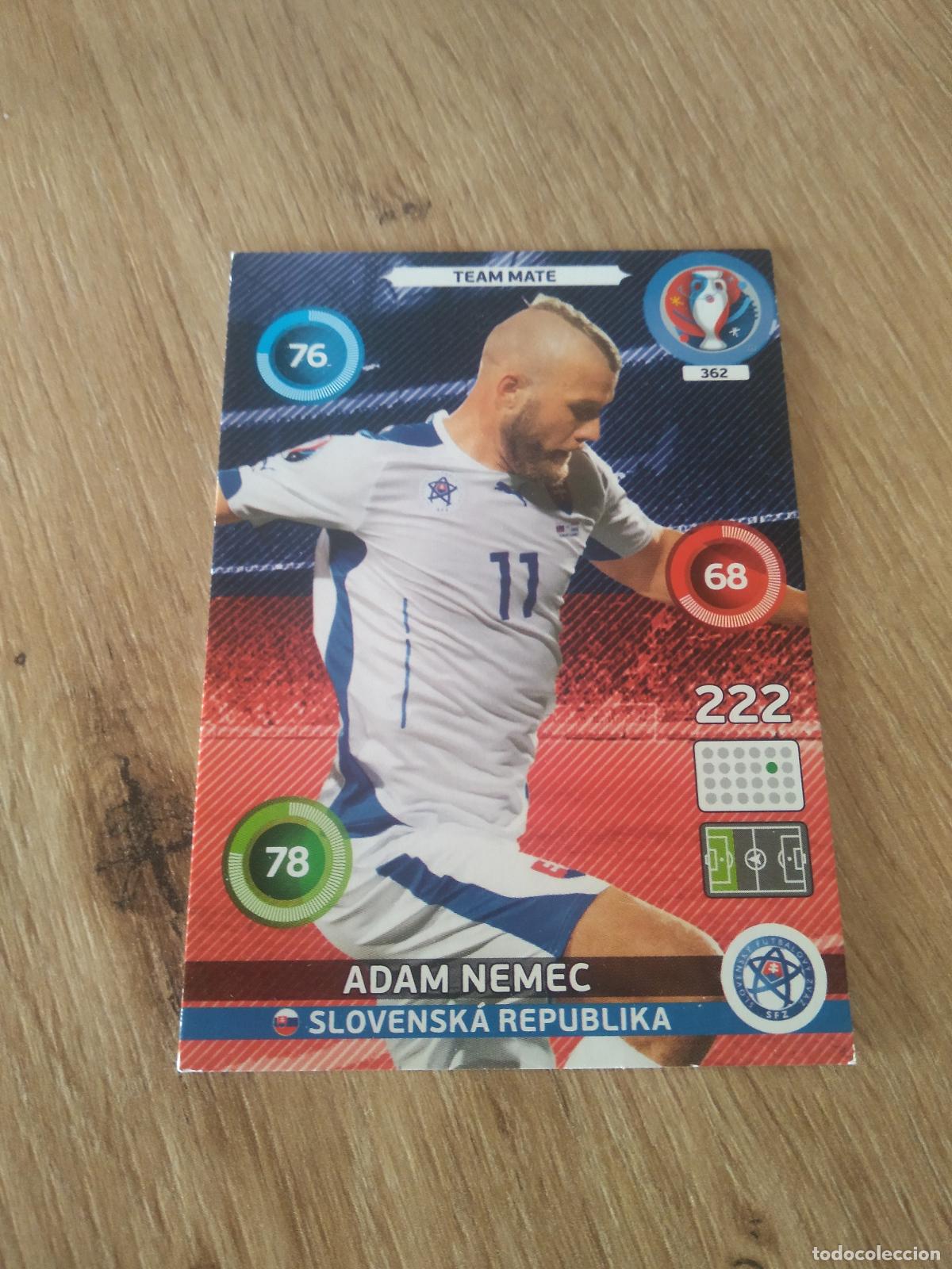 Cromos de F&uacute;tbol: 362 ADAM NEMEC ESLOVAQUIA CROMO FUTBOL PANINI EURO 2016 EUROCOPA ADRENALYN