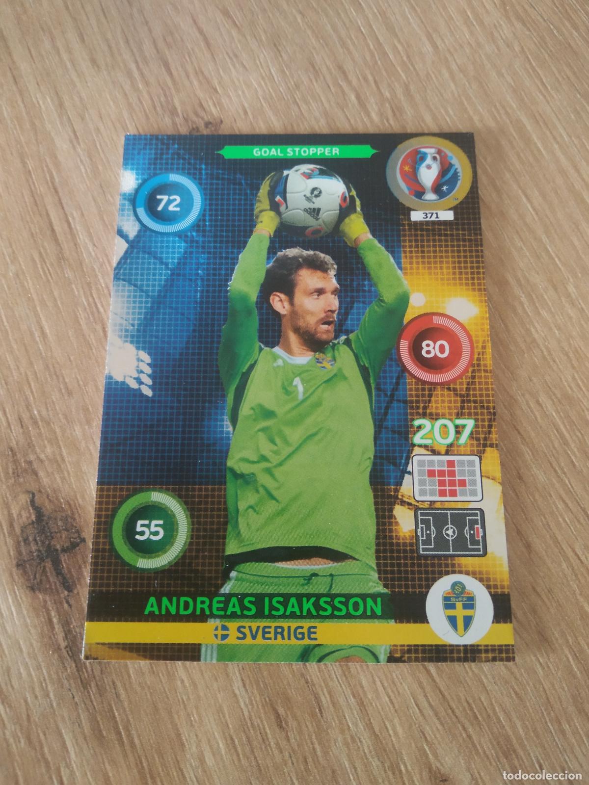 Cromos de F&uacute;tbol: 371 ANDREAS ISAKSSON SUECIA CROMO FUTBOL PANINI EURO 2016 EUROCOPA ADRENALYN