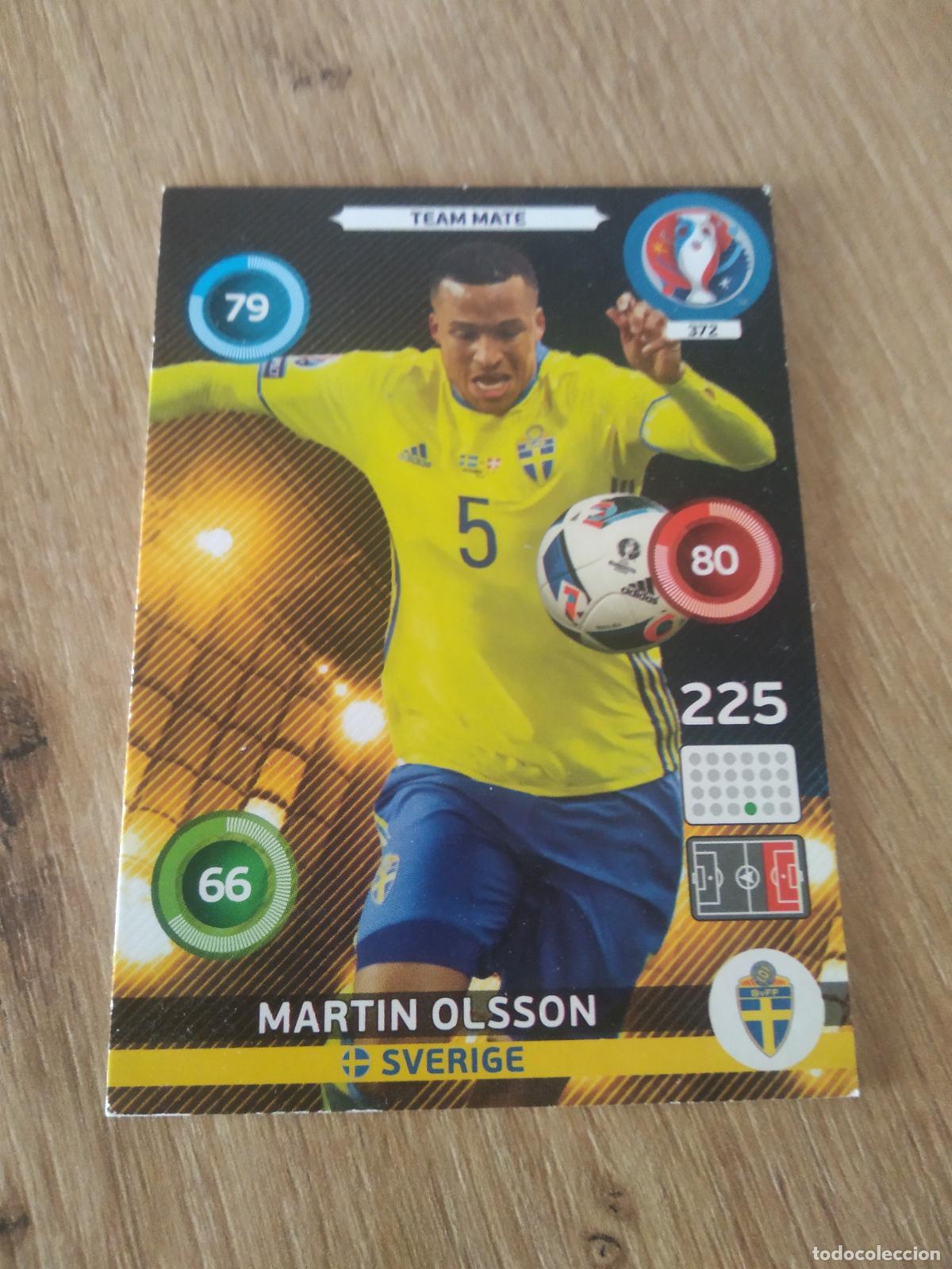 Cromos de F&uacute;tbol: 372 MARTIN OLSSON SUECIA CROMO FUTBOL PANINI EURO 2016 EUROCOPA ADRENALYN