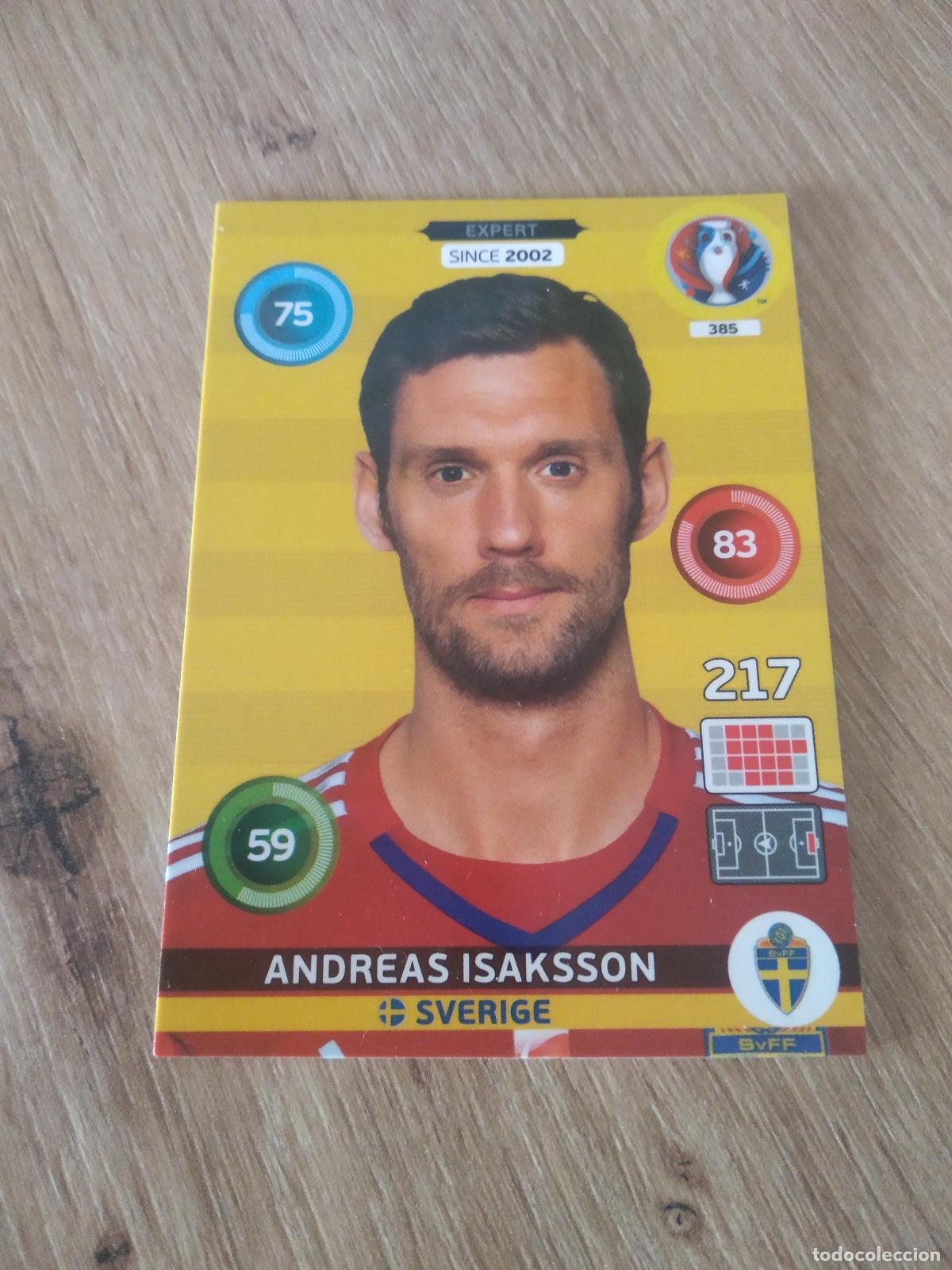Cromos de F&uacute;tbol: 385 ANDREAS ISAKSSON SUECIA CROMO FUTBOL PANINI EURO 2016 EUROCOPA ADRENALYN