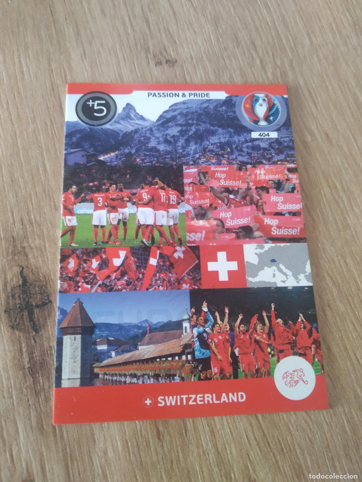 Figurine di Calcio: 404 AFICION FANS PASION ORGULLO SUIZA CROMO FUTBOL PANINI EURO 2016 EUROCOPA ADRENALYN
