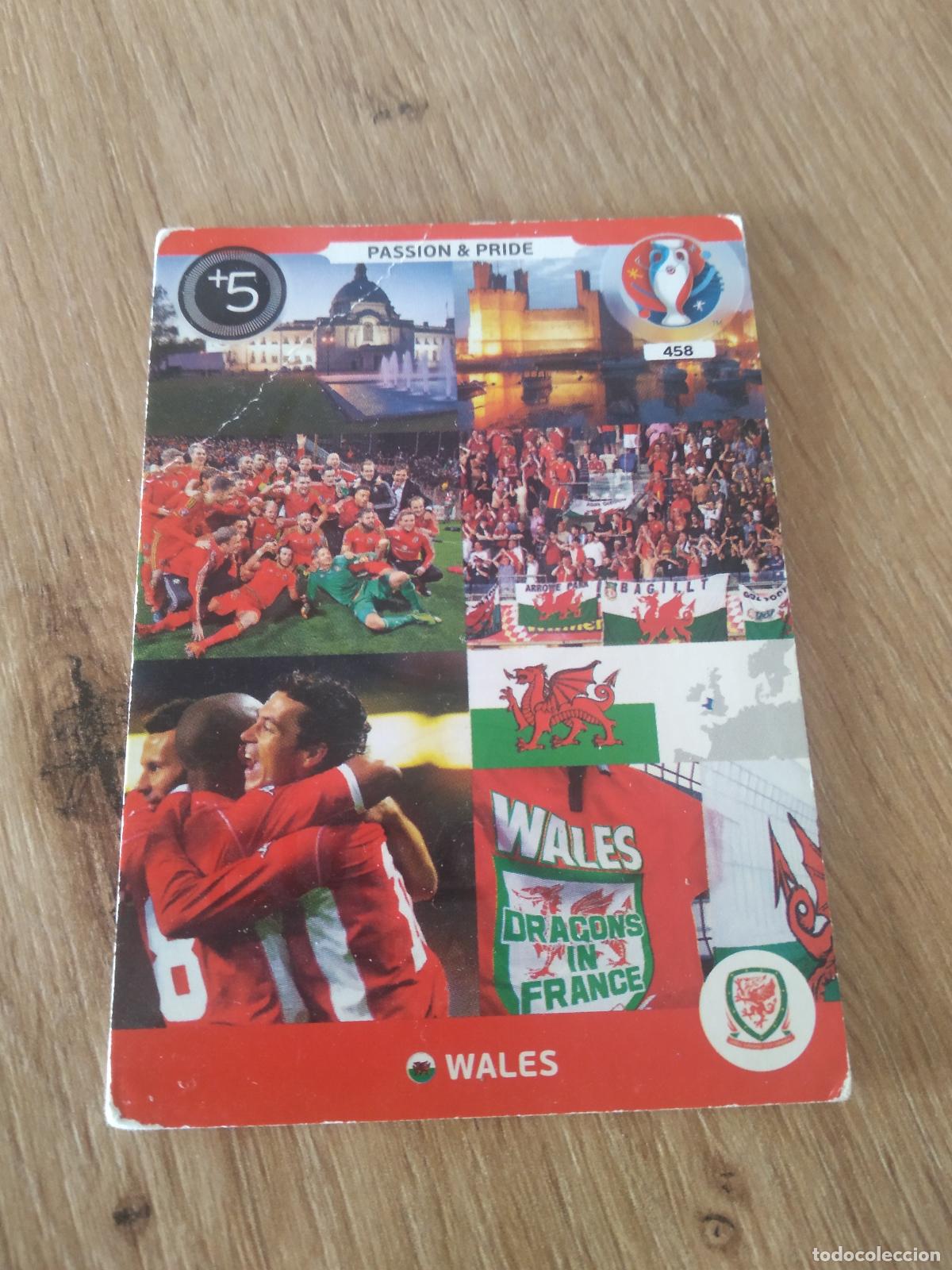 Football Stickers: 458 AFICION FANS PASION ORGULLO WALES GALES CROMO FUTBOL PANINI EURO 2016 EUROCOPA ADRENALYN