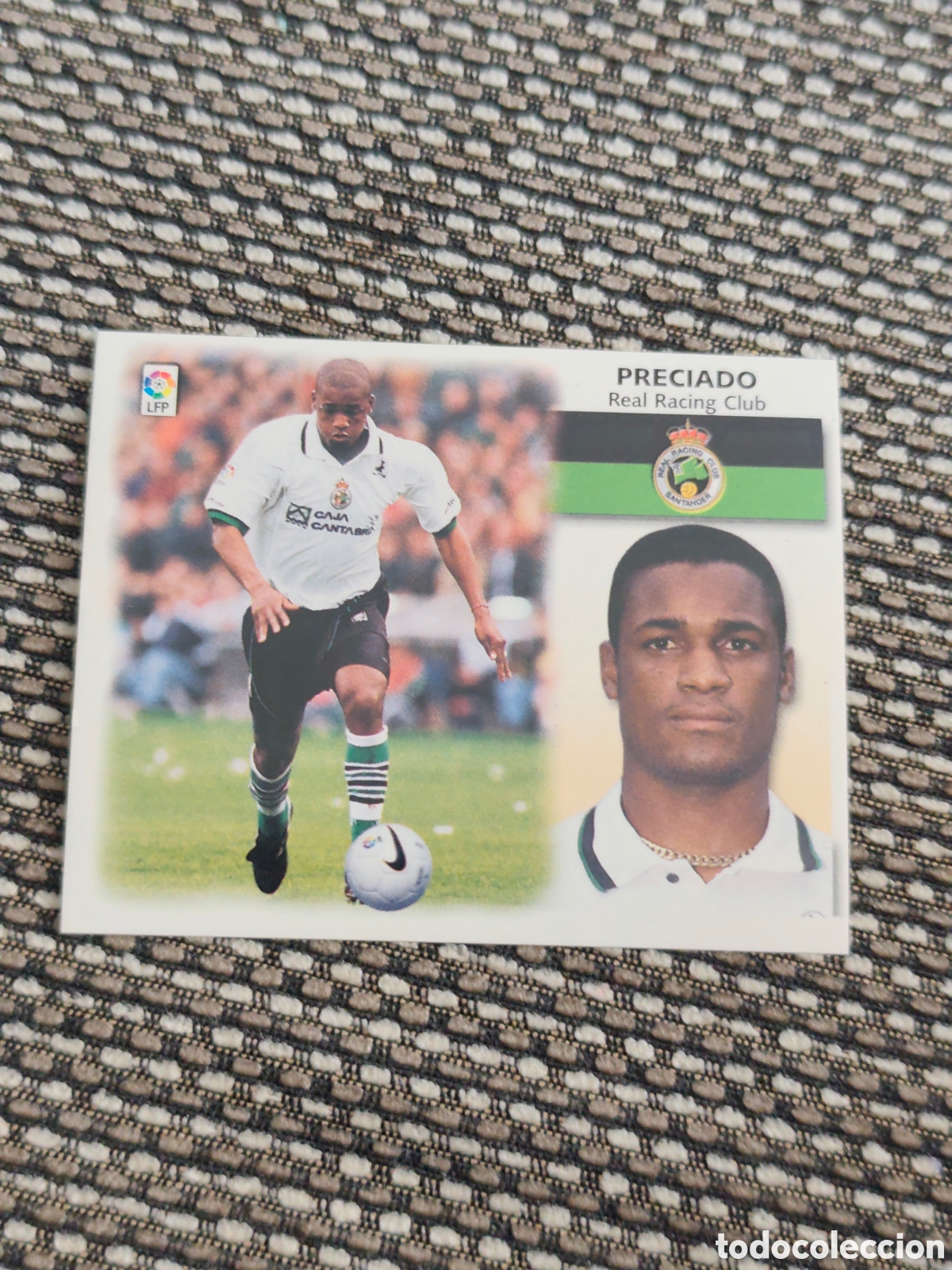 Football Stickers: BAJA PRECIADO RACING SANTANDER EDICIONES ESTE 1999 2000