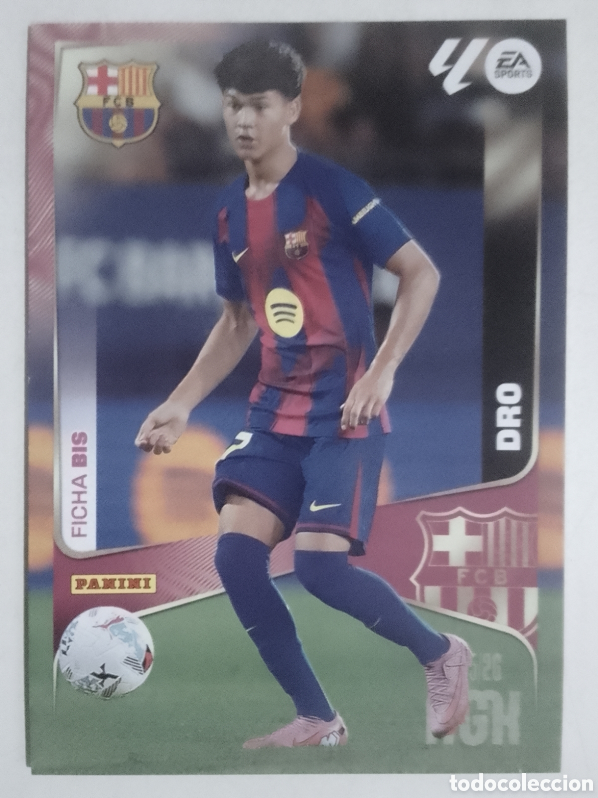 Cromos de F&uacute;tbol: Megacracks 2025/26 n&deg; 82 BIS Dro &bull; Barcelona. FICHA BIS.