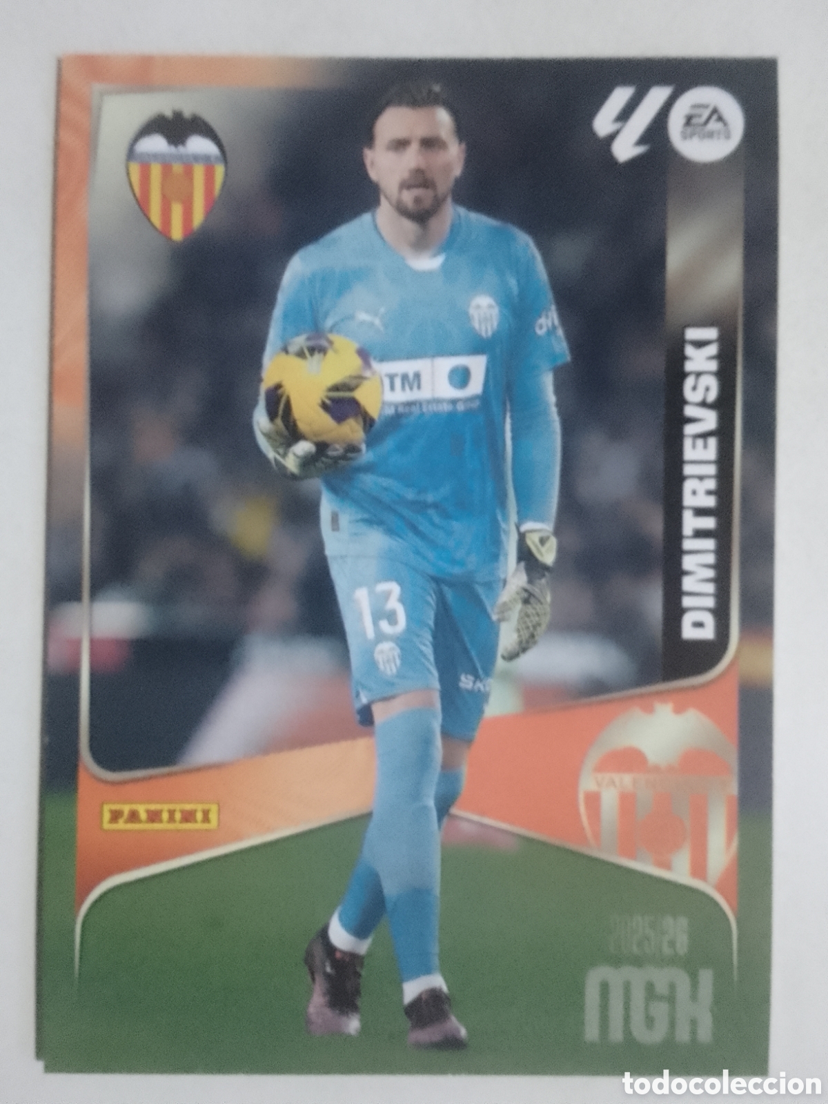 Cromos de F&uacute;tbol: Megacracks 2025/26 n&deg; 344 Dimitrievski &bull; Valencia.
