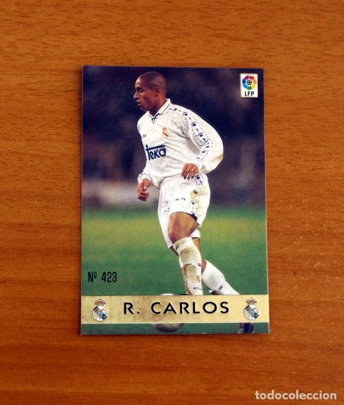 Cromos de F&uacute;tbol: Real Madrid - N&ordm; 423 Roberto Carlos - El Mejor - Mundicromo ficha de la Liga 1997-1998, 97-98