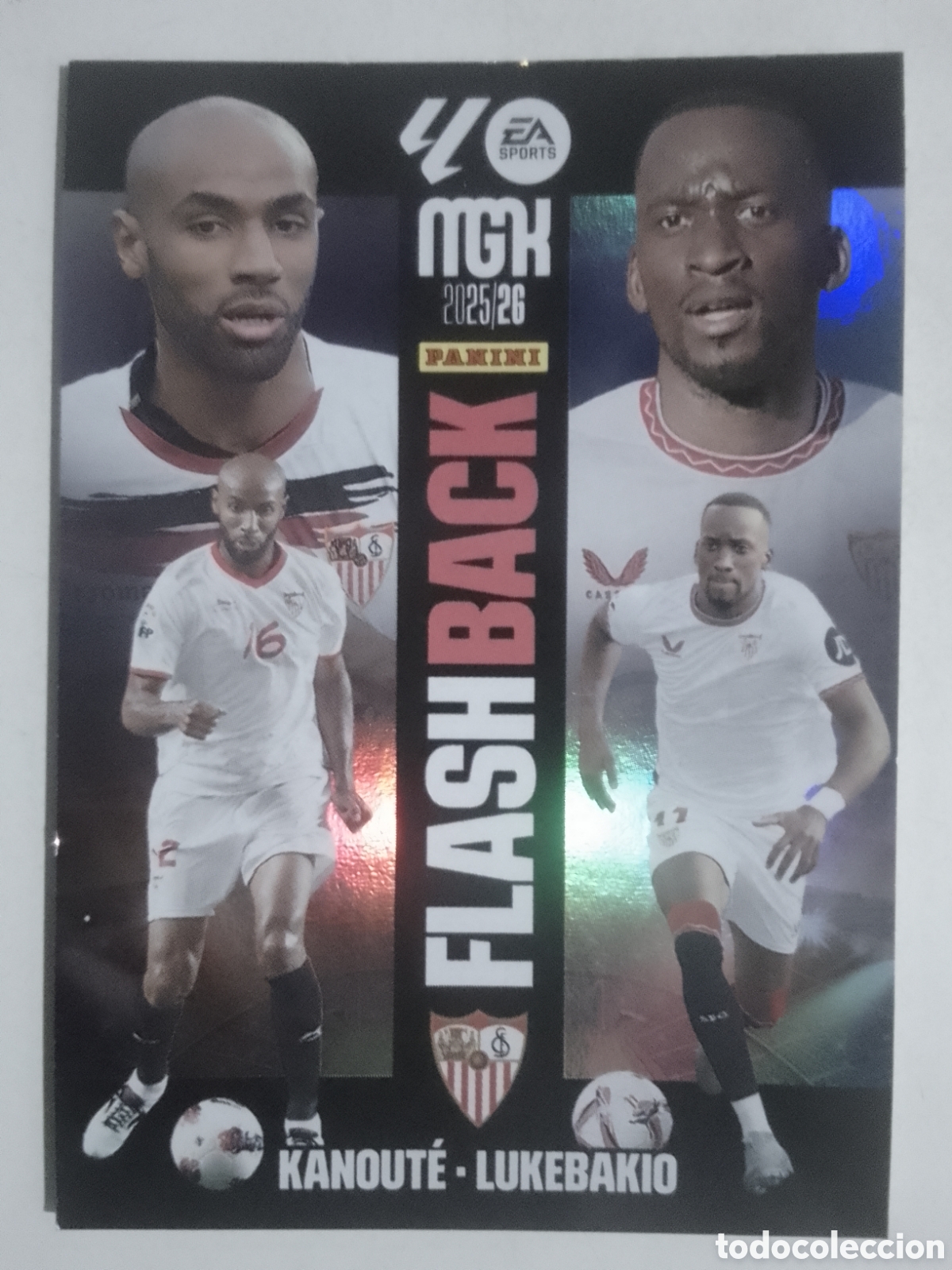 Cromos de Futebol: Megacracks 2025/26 n&deg; 428 Kanout&eacute; / Lukebakio &bull; Sevilla. FLASH BACK.
