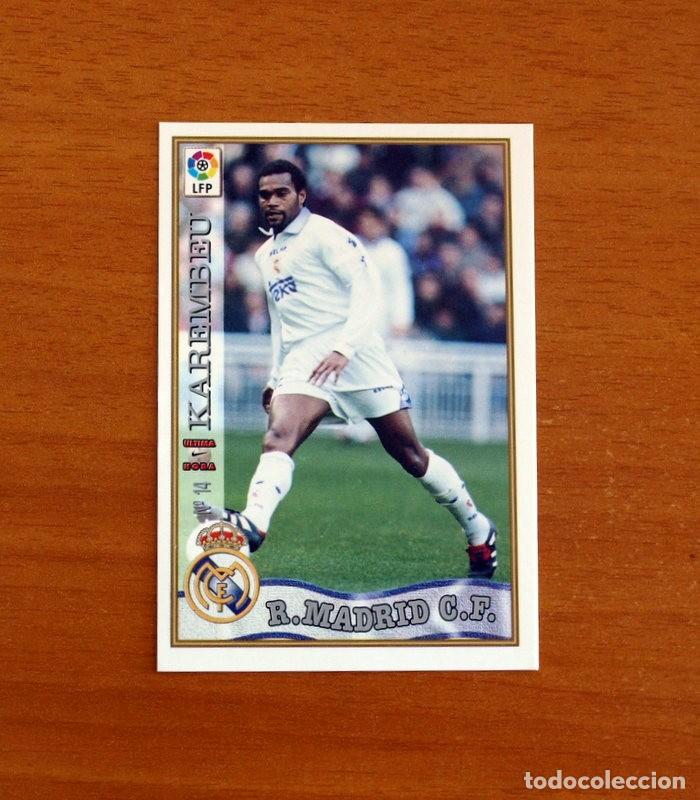 Fu&szlig;ball-Sticker: Real Madrid - N&ordm; 14 Karembeu &Uacute;ltima Hora - Mundicromo ficha de la Liga 1997-1998, 97-98