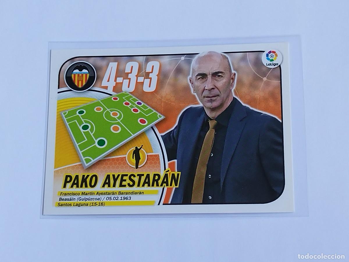 Cromos de F&uacute;tbol: PAKO AYESTAR&Aacute;N VALENCIA CF N&ordm; 38 PANINI EDICIONES ESTE LA LIGA SANTANDER 2016 2017 16 17 ERROR LOGO