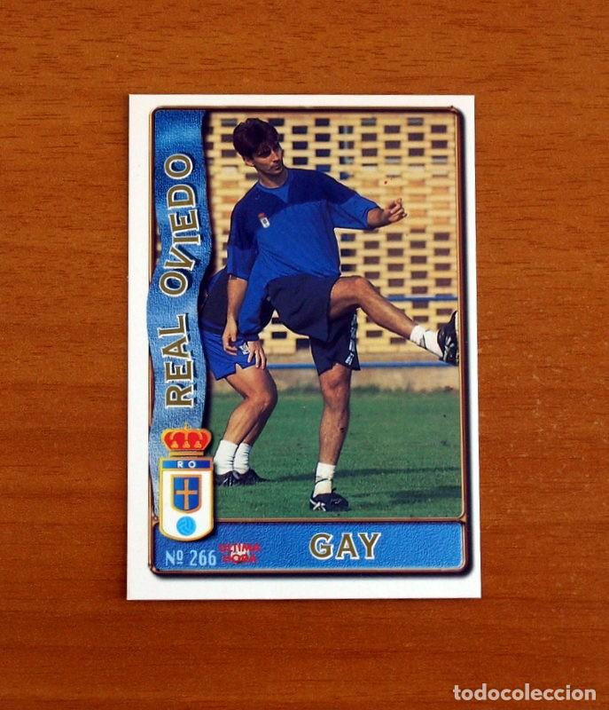 Football Stickers: Real Oviedo -N&ordm; 266 Gay -&Uacute;ltima Hora -Mundicromo Las Fichas de la Liga de F&uacute;tbol 1996-1997-96-97