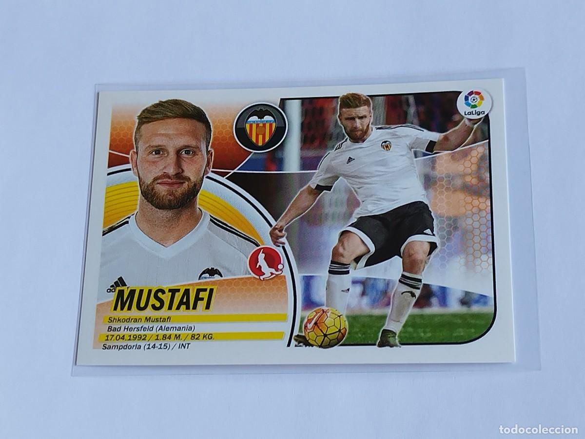 Cromos de F&uacute;tbol: MUSTAFI N&ordm; 4 VALENCIA CF - PANINI EDICIONES ESTE LA LIGA SANTANDER 2016 2017 16 17 LOGO ERROR