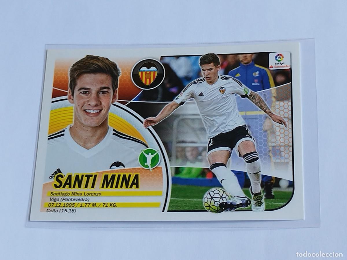 Cromos de F&uacute;tbol: SANTI MINA N&ordm; 13 VALENCIA CF PANINI EDICIONES ESTE LA LIGA SANTANDER 2016 2017 16 17 LOGO