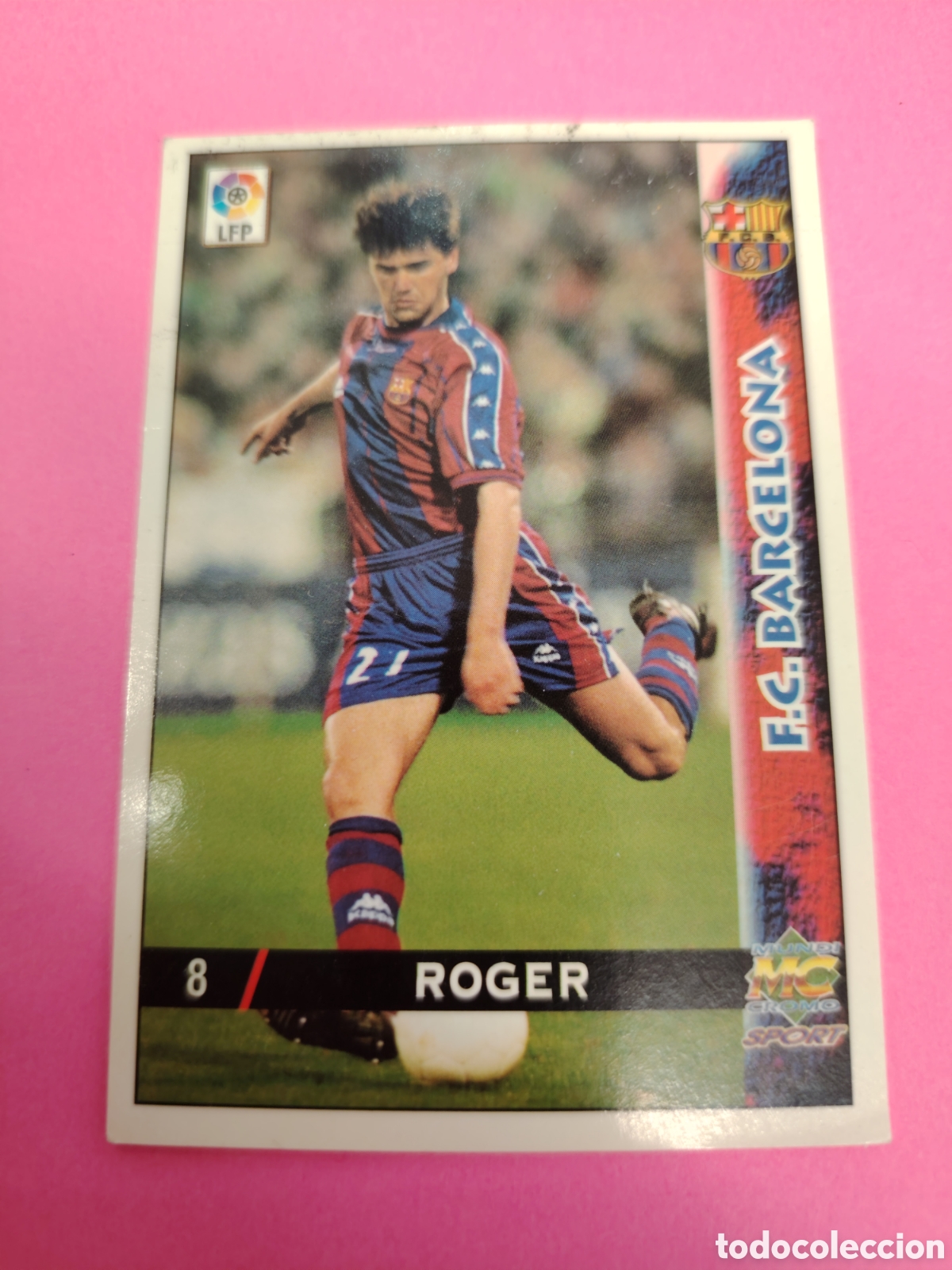 Cromos de F&uacute;tbol: BARCELONA-N&deg;8-ROGER-MUNDICROMO FICHAS DE LA LIGA 1998 1999 98 99