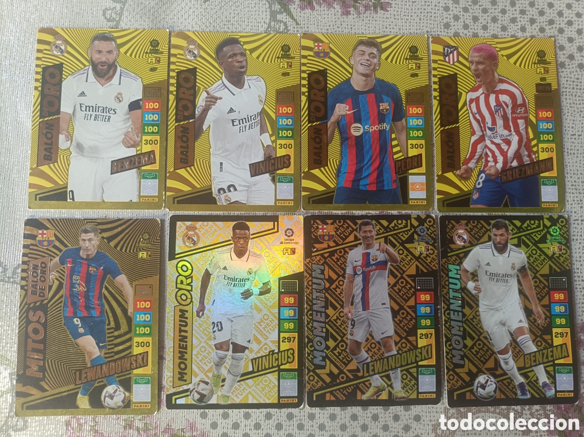 Cromos de F&uacute;tbol: 4 Bal&oacute;n de Oro , 2 Momentum , 1 Momentum Oro y 1 Mito Bal&oacute;n de Oro. Adrenalyn 22 23