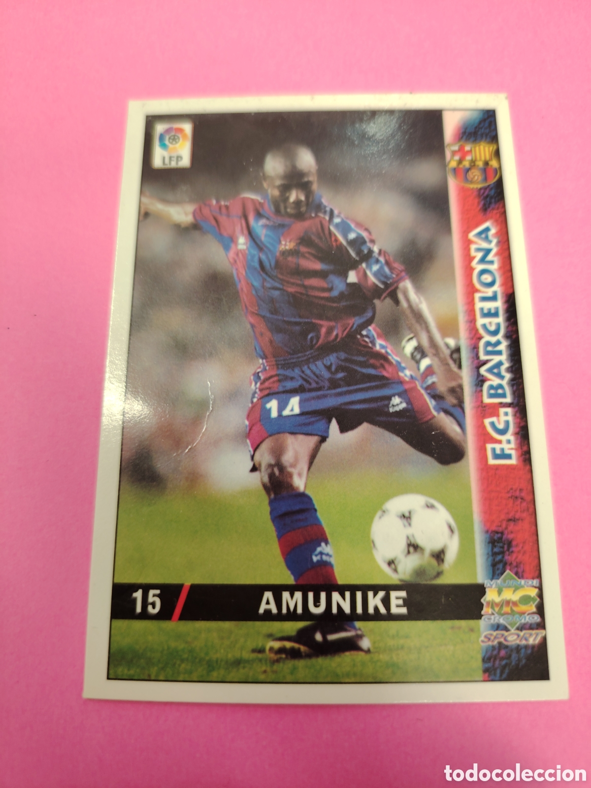 Cromos de F&uacute;tbol: BARCELONA-N&deg;15-AMUNIKE-MUNDICROMO FICHAS DE LA LIGA 1998 1999 98 99