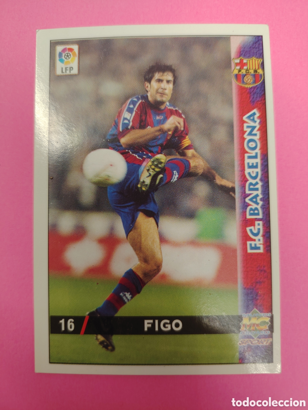 Cromos de F&uacute;tbol: BARCELONA-N&deg;16-FIGO-MUNDICROMO FICHAS DE LA LIGA 1998 1999 98 99