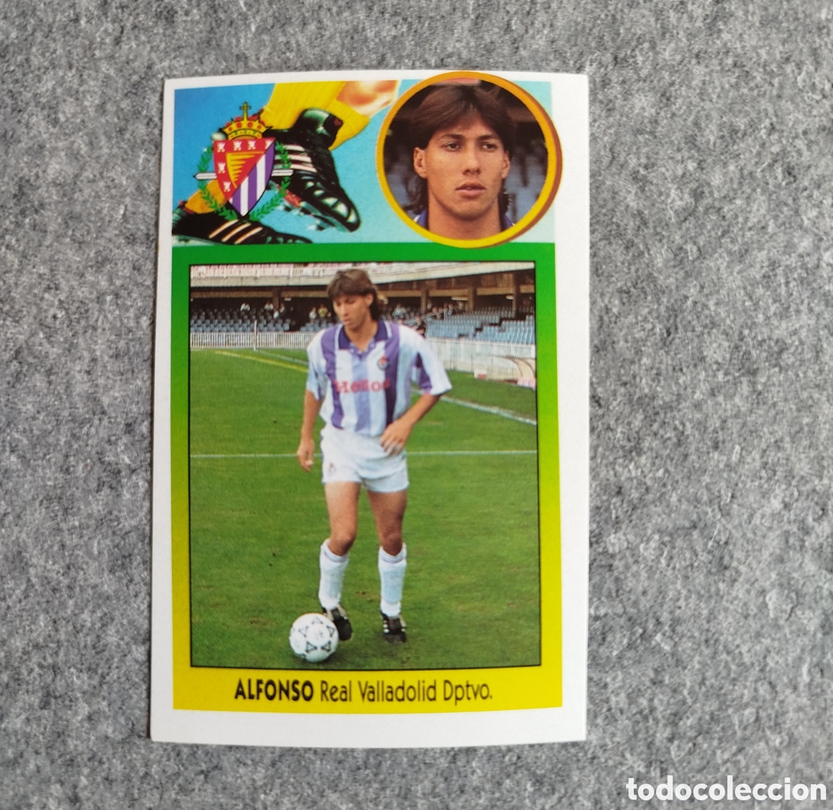 Figurine di Calcio: ADHESIVO BAJA ALFONSO VALLADOLID LIGA 93 94 1993 1994 ESTE SIN PEGAR NUNCA PEGADO CROMO