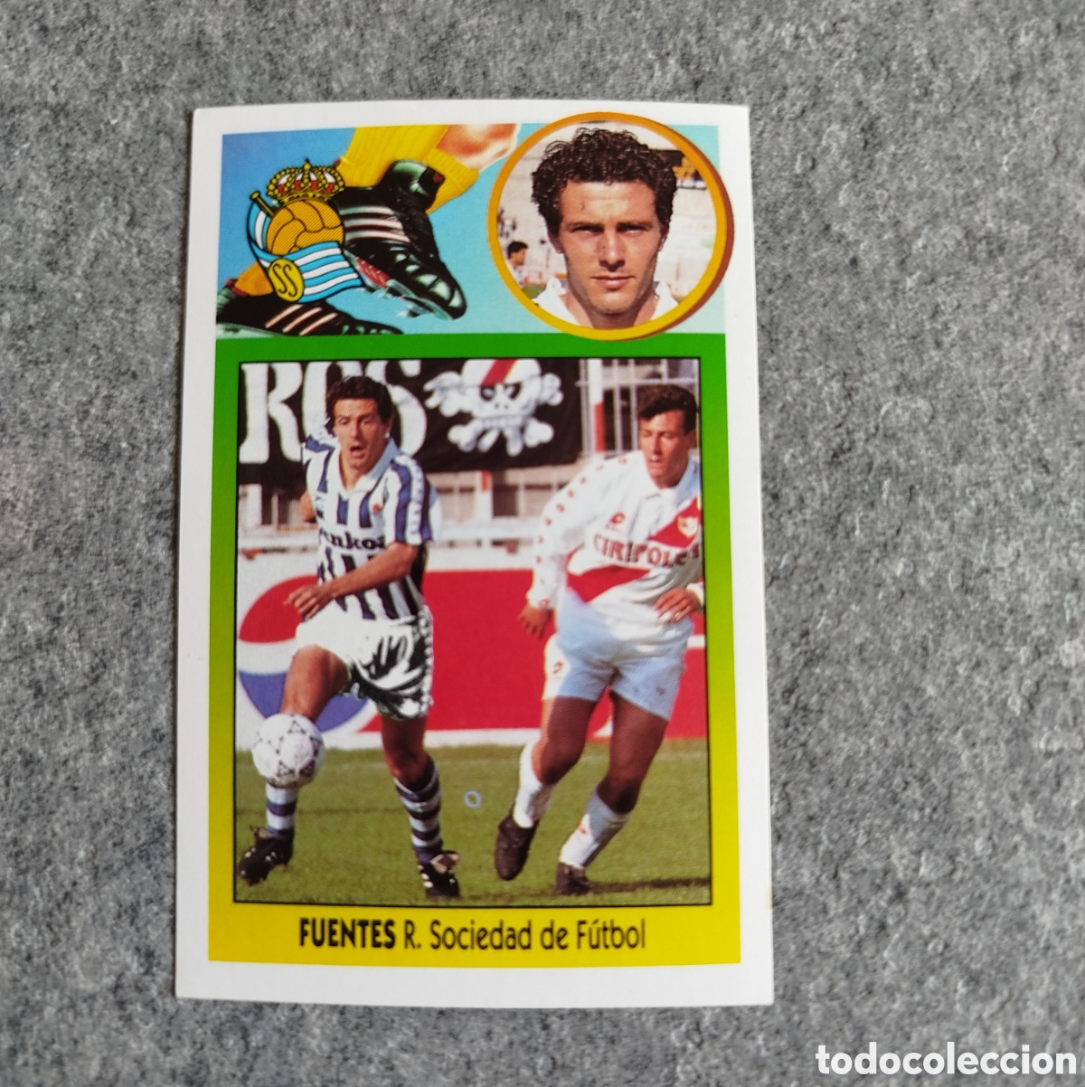 Figurine di Calcio: ADHESIVO FUENTES REAL SOCIEDAD LIGA 93 94 1993 1994 ESTE SIN PEGAR NUNCA PEGADO CROMO