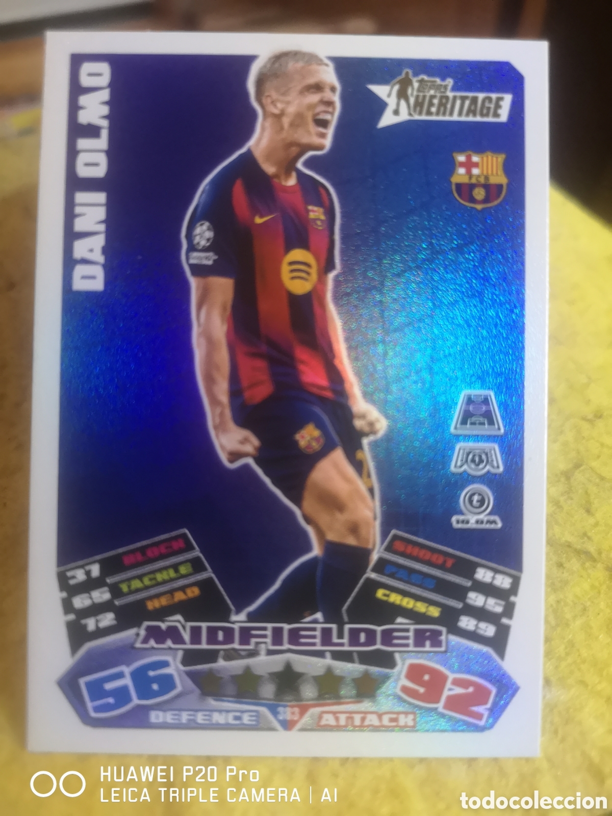 Cromos de F&uacute;tbol: MATCH ATTAX 2025 - 2026 TOPPS HERITAGE DANI OLMO 383 BARCELONA