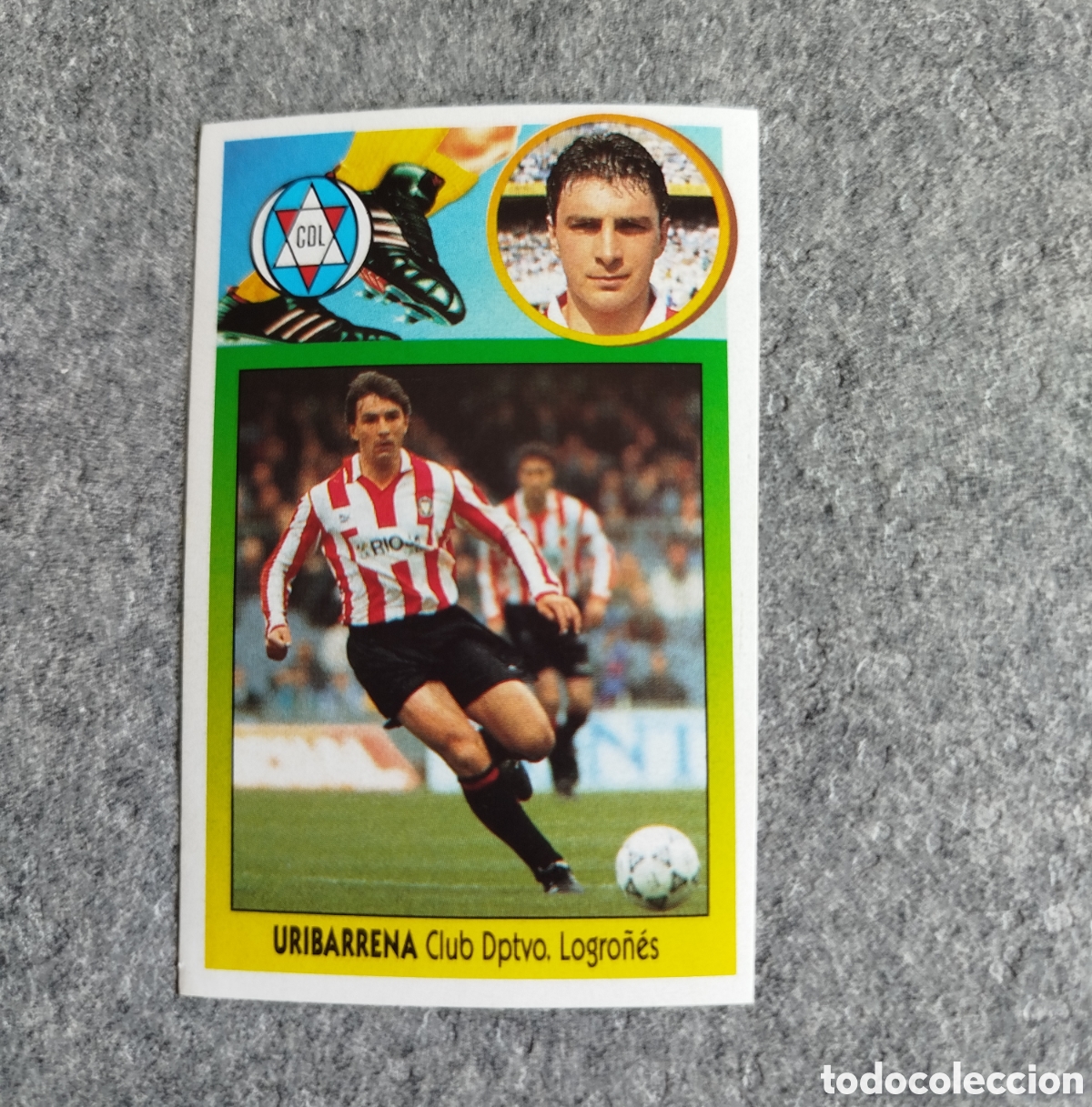 Cromos de F&uacute;tbol: ADHESIVO BAJA URIBARRENA LOGRO&Ntilde;&Eacute;S LIGA 93 94 1993 1994 ESTE SIN PEGAR NUNCA PEGADO CROMO