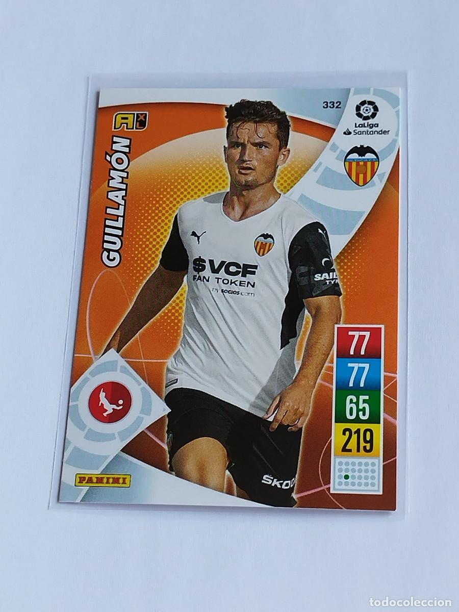 Football Stickers: GUILLAM&Oacute;N #332 VALENCIA CF - ADRENALYN XL LA LIGA SANTANDER 2021 2022 - PANINI 21 22 CROMO