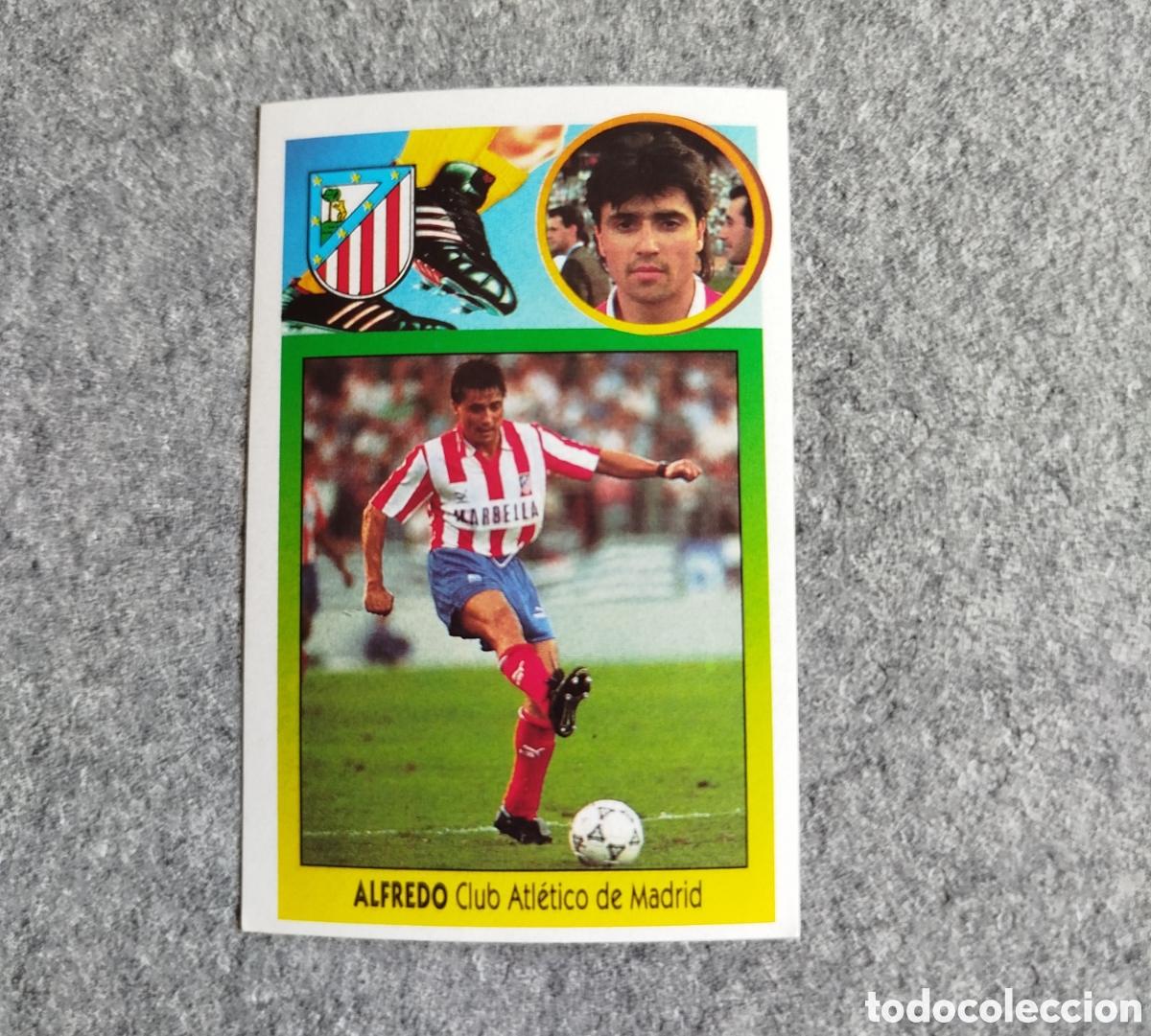Cromos de F&uacute;tbol: ADHESIVO BAJA ALFARO ATL&Eacute;TICO DE MADRID LIGA 93 94 1993 1994 ESTE SIN PEGAR NUNCA PEGADO CROMO