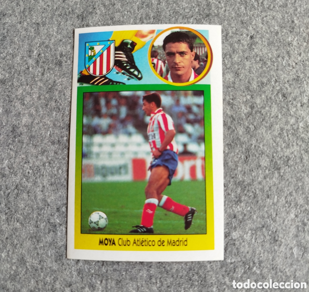 Fu&szlig;ball-Sticker: ADHESIVO BAJA MOYA ATL&Eacute;TICO DE MADRID LIGA 93 94 1993 1994 ESTE SIN PEGAR NUNCA PEGADO CROMO