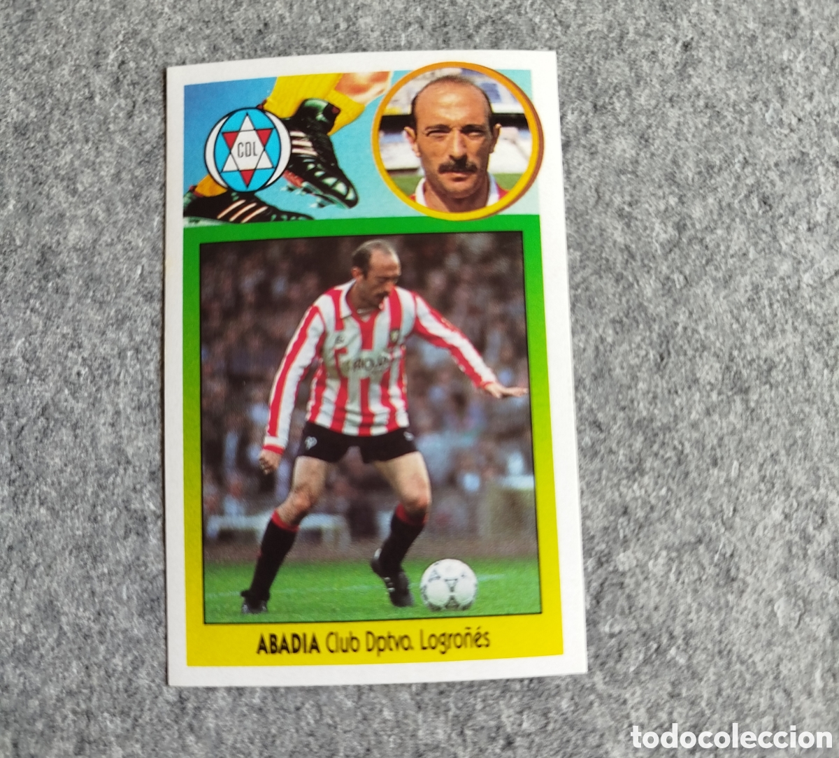 Cromos de F&uacute;tbol: ADHESIVO BAJA ABADIA LOGRO&Ntilde;&Eacute;S LIGA 93 94 1993 1994 ESTE SIN PEGAR NUNCA PEGADO CROMO