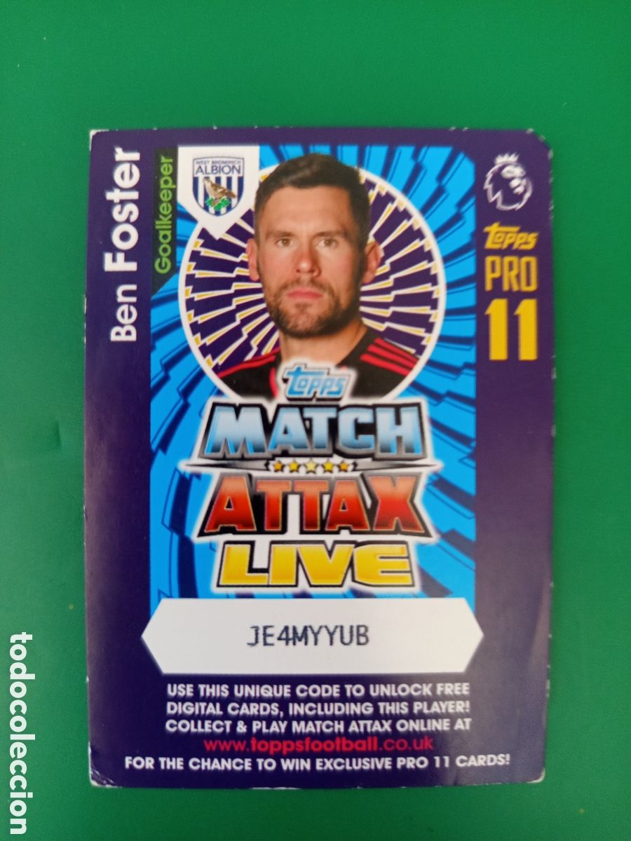Cromos de F&uacute;tbol: ❇️ CROMO TARJETA DIGITAL BEN FOSTER 16 17 2016 2017 PRO 11 MATCH ATTAX LIVE PREMIER LEAGUE ❇️