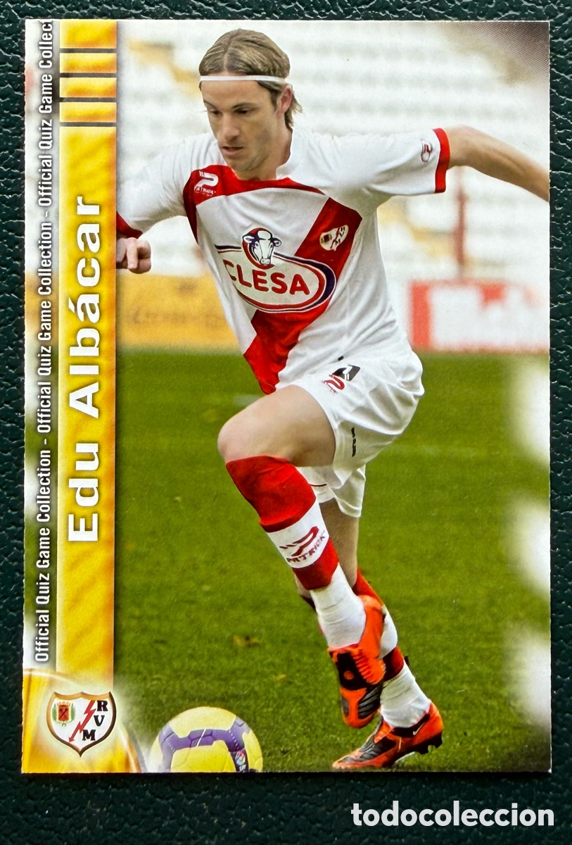 Football Stickers: 802 EDU ALBACAR RAYO VALLECANO FICHAS ALBUM MUNDICROMO 2009 2010 09 10