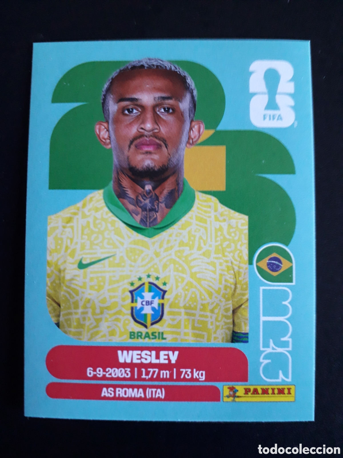 Cromos de F&uacute;tbol: WESLEY BRASIL BRA 8 MUNDIAL F&Uacute;TBOL 2026 FIFA WORLD CUP PANINI SIN PEGAR PEDIDO M&Iacute;NIMO 3&euro;
