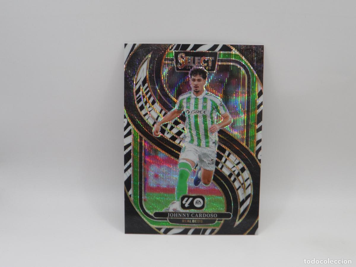 Cromos de F&uacute;tbol: 132 JOHNNY CARDOSO PARALELA ZEBRA PRIZM BETIS PANINI SELECT 2024 2025 24 25