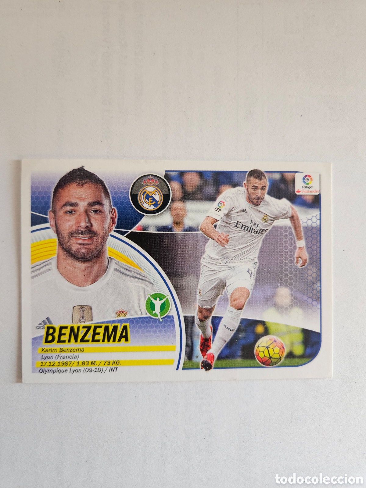 Cromos de F&uacute;tbol: BENZEMA REAL MADRID LIGA ESTE 2016/17 16 17 NUNCA PEGADO SIN PEGAR