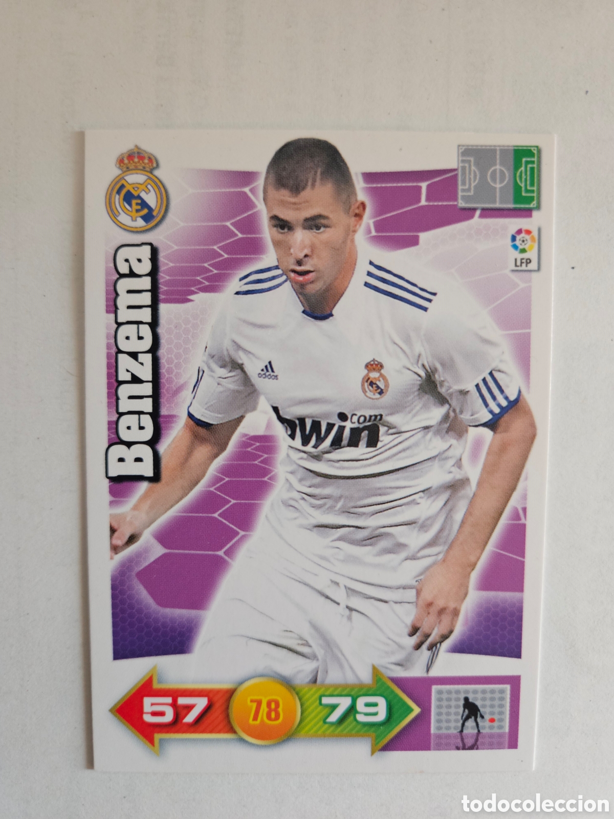 Cromos de F&uacute;tbol: 180 Karim Benzema, Real Madrid, Panini Adrenalyn XL 2010 2011 10 11